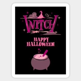 Witch Kawaii Pink Halloween Happy Sticker